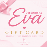 Colombiana Eva gift card with pink ribbon